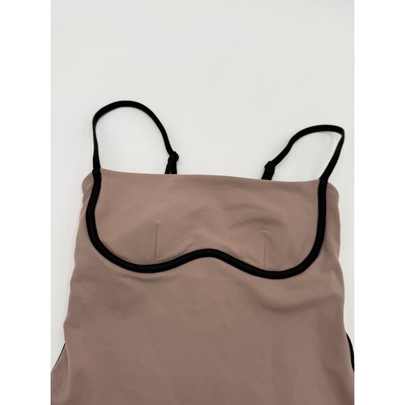 ALO Yoga Tan Mini Dress with Black Trim - Picture 2 of 5